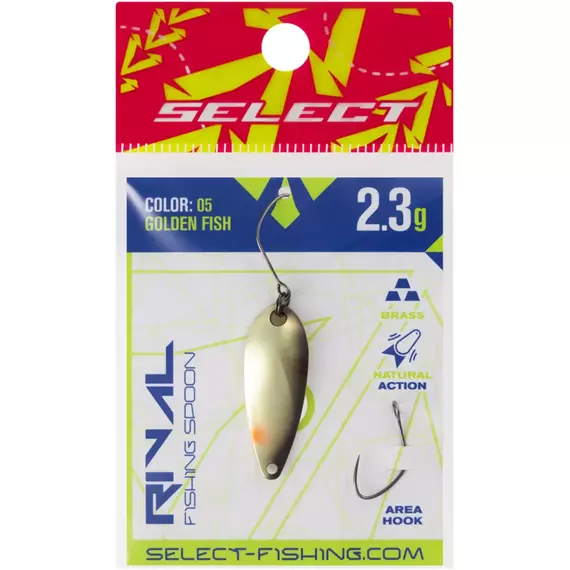 Блешня Select Rival 2.3g 30mm #05 Golden Fish, Вага блешні: 2.3, Колір блешні: #05 Golden Fish, фото , изображение 2